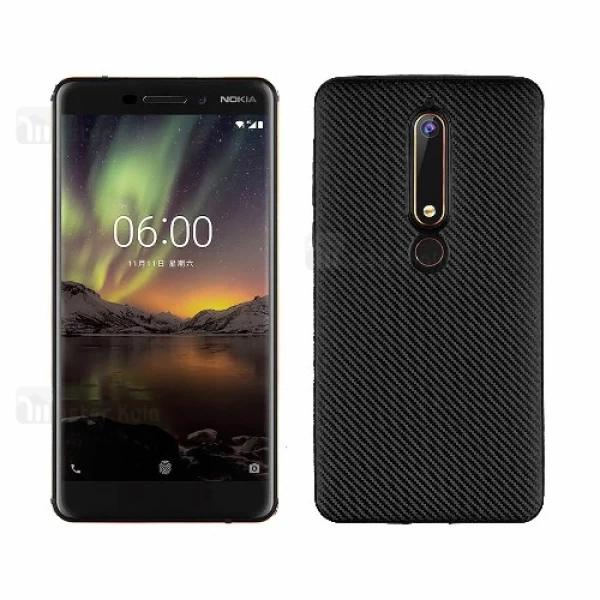 قاب فیبر کربنی Nokia 6.1 2018 Haimen Fiber Carbon Texture