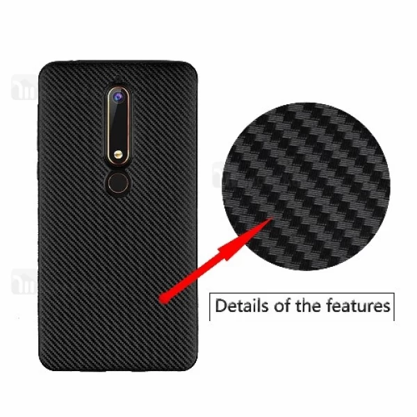 قاب فیبر کربنی Nokia 6.1 2018 Haimen Fiber Carbon Texture