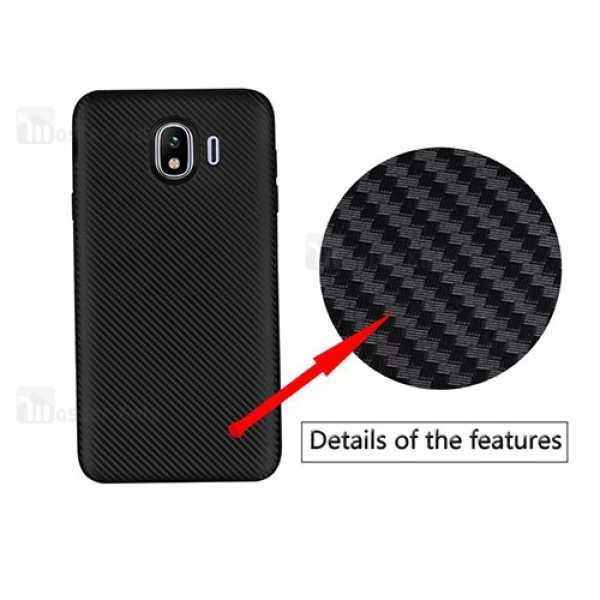 قاب فیبر کربنی Samsung Galaxy J4 2018 / J400 Haimen Fiber Carbon Texture