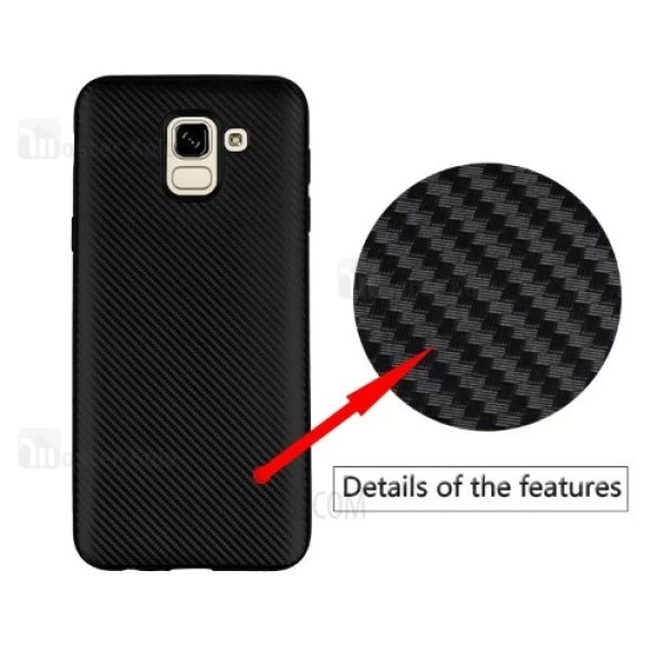 قاب فیبر کربنی Samsung Galaxy J6 2018 / J600 Haimen Fiber Carbon Texture