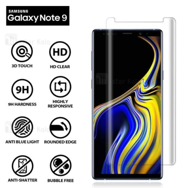 گلس تمام چسب و محافظ پشت Samsung Galaxy Note 9 Kulicci Glass