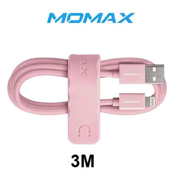 کابل شارژ لایتنینگ 3 متری مومکس Momax Elite Link Charger Cable با هولدر سیلیکونی