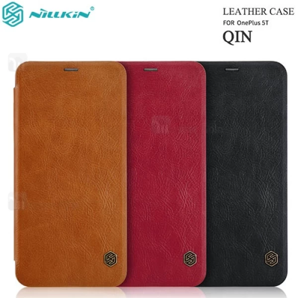 کیف چرمی نیلکین وان پلاس OnePlus 5T Nillkin Qin Leather Case