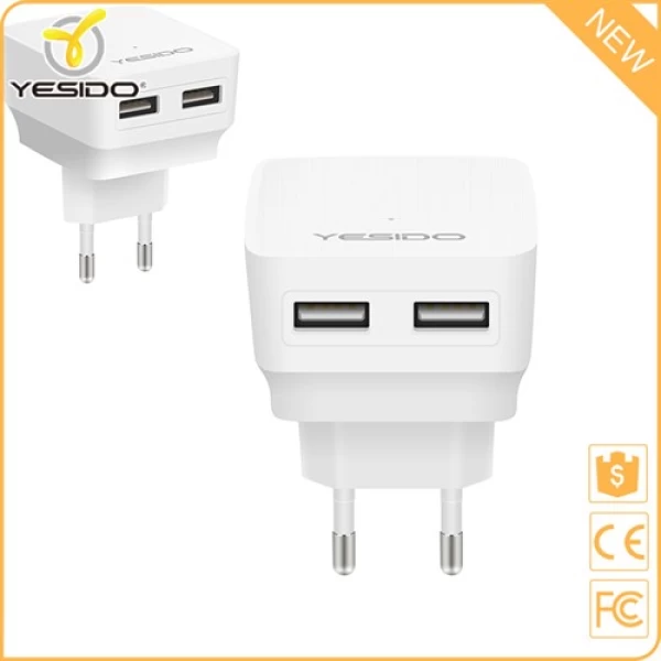 آداپتور شارژر دو پورت 2.4 آمپر یسیدو Yesido YC02 Travel Double USB Charge