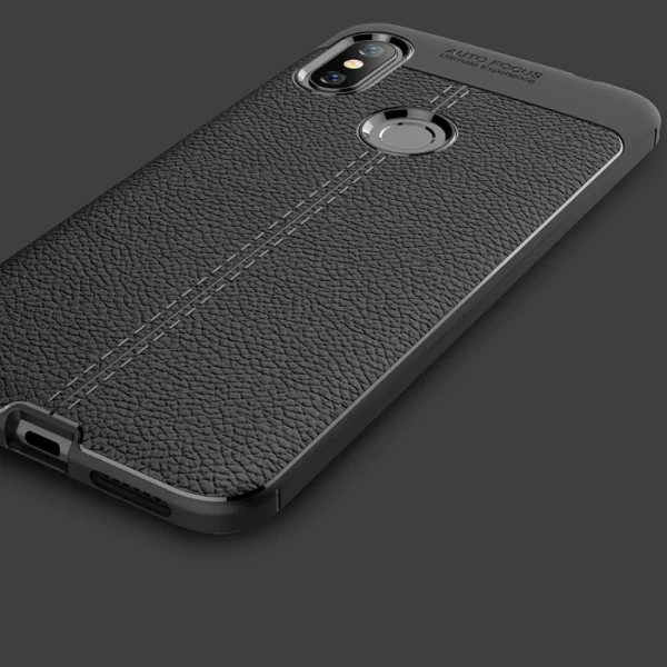 قاب محافظ ژله ای طرح چرم Xiaomi Redmi Note 6 Pro مدل Auto Focus