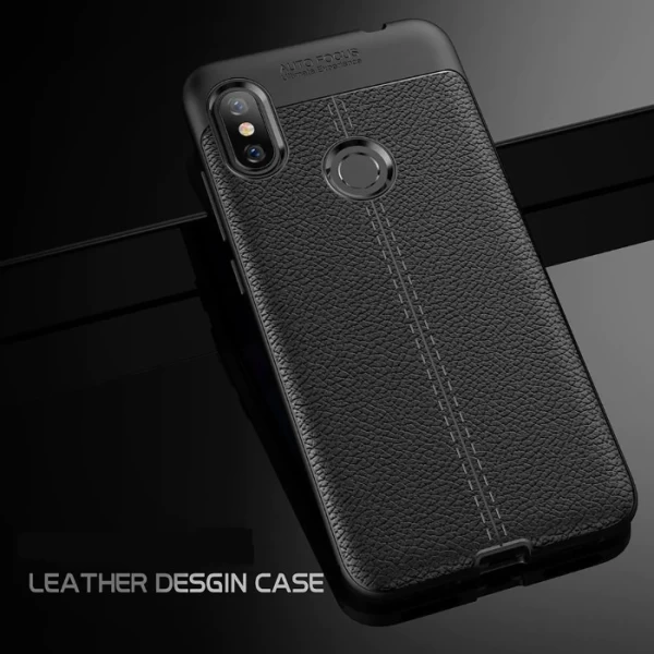 قاب محافظ ژله ای طرح چرم Xiaomi Redmi Note 6 Pro مدل Auto Focus