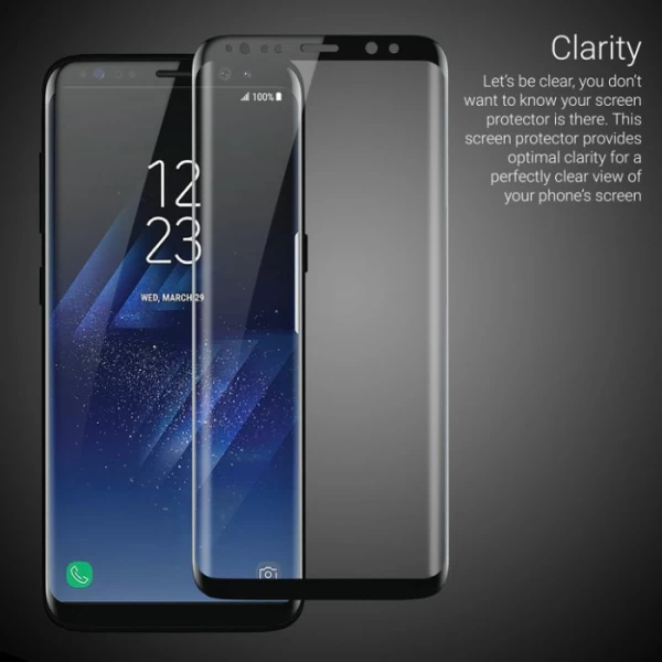 محافظ شیشه ای تمام صفحه و خمیده تمام چسب TT سامسونگ Samsung Galaxy S8
