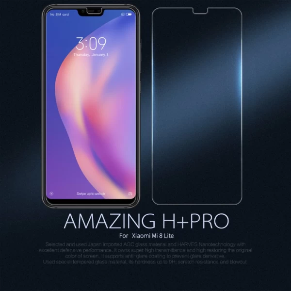 محافظ صفحه نمایش شیشه ای نیلکین H+ Pro Glass Xiaomi Mi 8 Lite