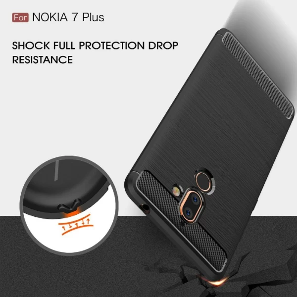 قاب فیبر کربنی Rugged Armor مناسب Nokia 7 Plus
