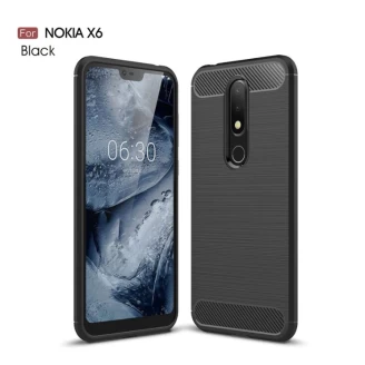 قاب محافظ ژله ای نوکیا Nokia 6.1 Plus / X6 Fiber Carbon Rugged Armor