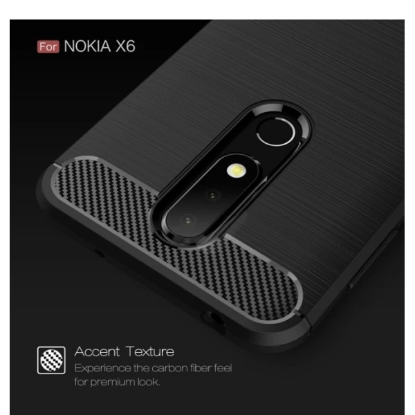 قاب فیبر کربنی Rugged Armor مناسب Nokia X6 / 6.1 Plus