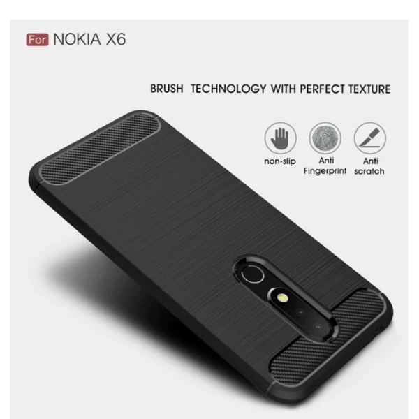 قاب فیبر کربنی Rugged Armor مناسب Nokia X6 / 6.1 Plus