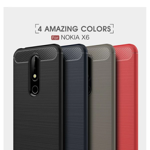 قاب فیبر کربنی Rugged Armor مناسب Nokia X6 / 6.1 Plus