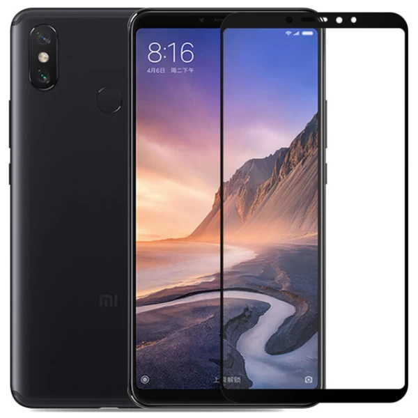 محافظ صفحه نمایش شیشه ای و تمام صفحه دور چسب مارک TT مناسب Xiaomi Mi Max 3