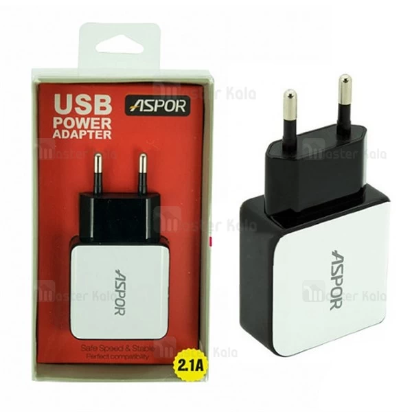 شارژر دیواری 2 پورت 2.1 آمپر اسپور ASPOR A811 Power Adapter