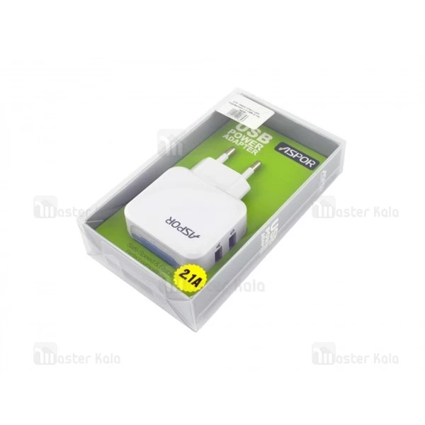 شارژر دیواری 2 پورت 2.1 آمپر اسپور ASPOR A838 Power Adapter