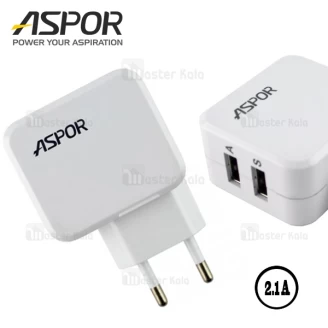 شارژر دیواری 2 پورت 2.1 آمپر اسپور ASPOR A838 Power Adapter