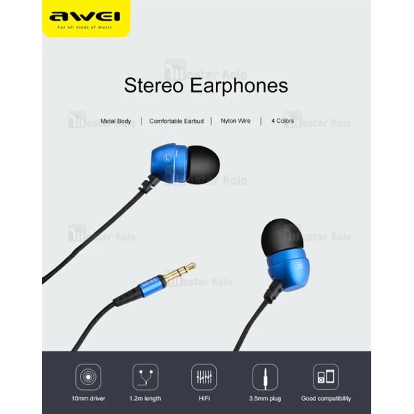 هندزفری سیمی AWEI ES-Q8 IN-Ear Headphones