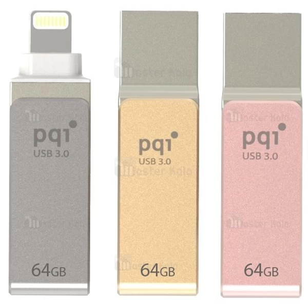 فلش مموری 64 گیگابایت لایتنینگ PQI iConnect Mini USB 3.0 مناسب آیفون