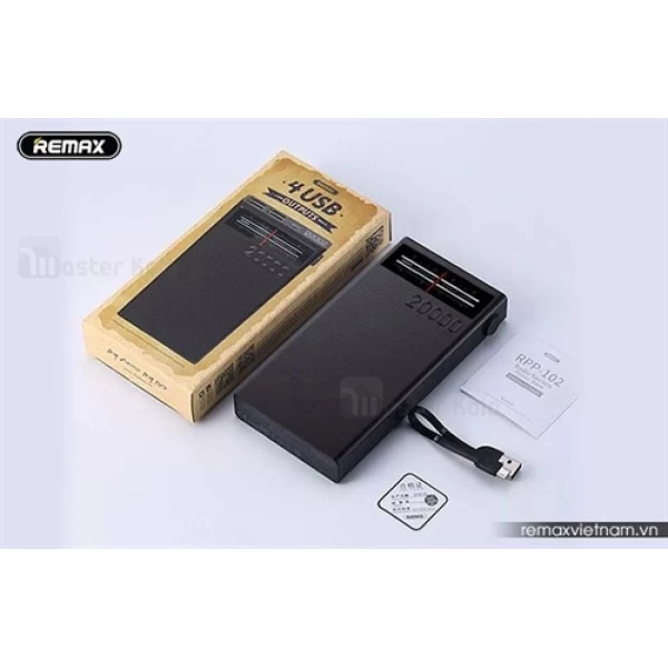پاوربانک 4 پورت 20000 میلی آمپر ریمکس Remax RPP-102 طرح رادیو