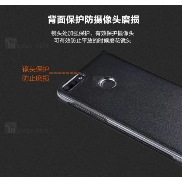 کیف چرمی Huawei P Smart / Enjoy 7s Window Flip Cover