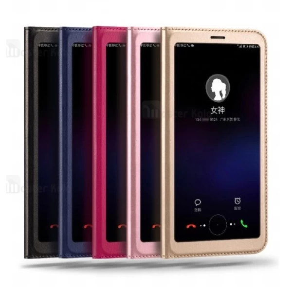 کیف چرمی Huawei P Smart / Enjoy 7s Window Flip Cover