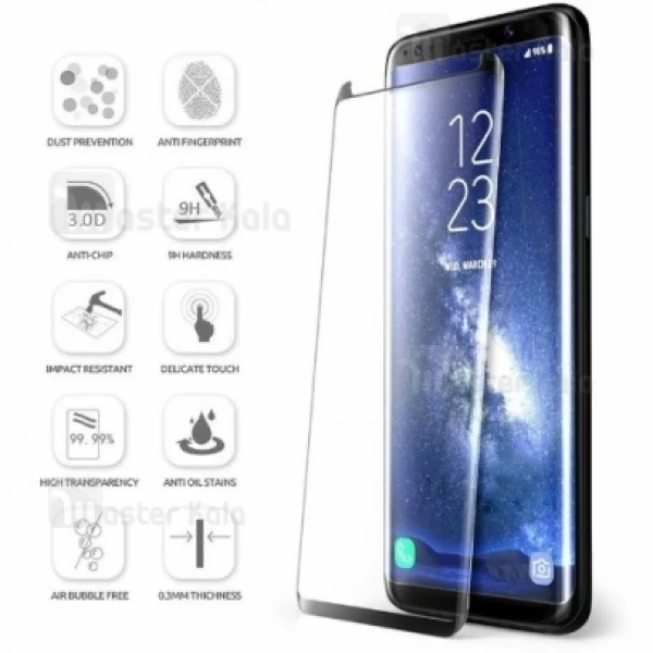 محافظ شیشه ای تمام صفحه و خمیده تمام چسب مارک TT مناسب Samsung Galaxy S8