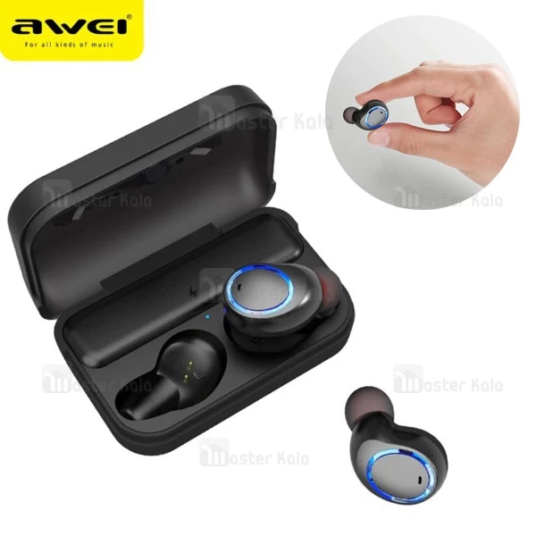 هندزفری بلوتوث دو تایی اوی AWEI T3 Earphone به همراه داک شارژ