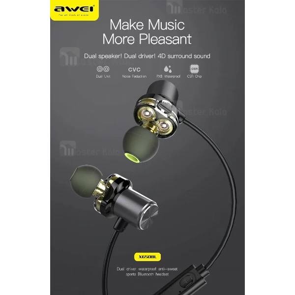 هندزفری بلوتوث گردنی مگنتی اوی Awei X650BL Stereo Earphones