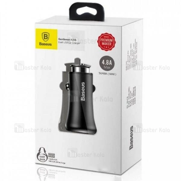 شارژر فندکی 2 پورت 4.8 آمپر بیسوس Baseus F635 Gentleman Dual USB