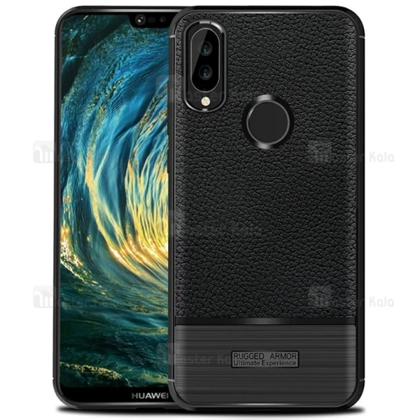 قاب فیبر کربنی Huawei Nova 3e / P20 Lite Becation Litchi Rugged Armor Case