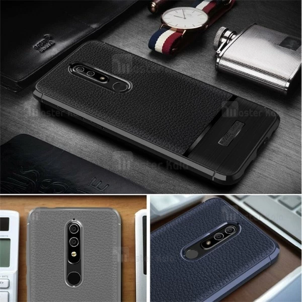 قاب فیبر کربنی Nokia 5.1 Plus / X5 Becation Litchi Rugged Armor Case