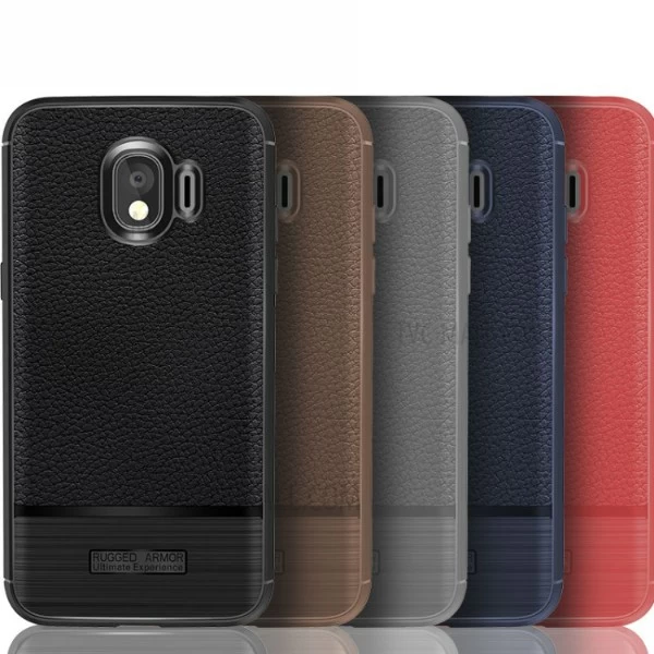 قاب فیبر کربنی Samsung Galaxy J4 2018 / J400 Becation Litchi Rugged Armor Case