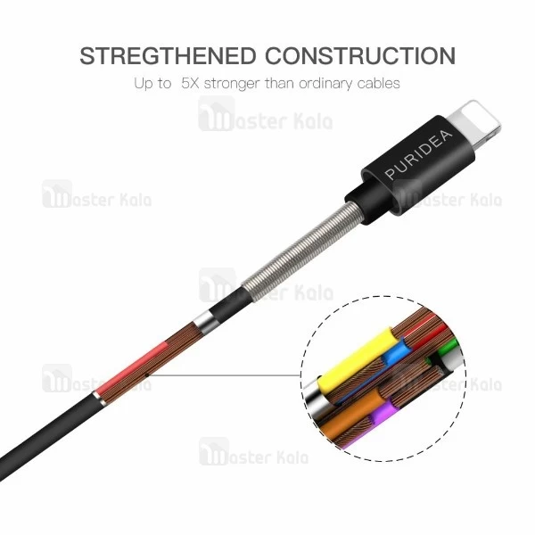 کابل لایتنینگ پوریدا Puridea L18 Premium Charge And Data توان 2.4 آمپر