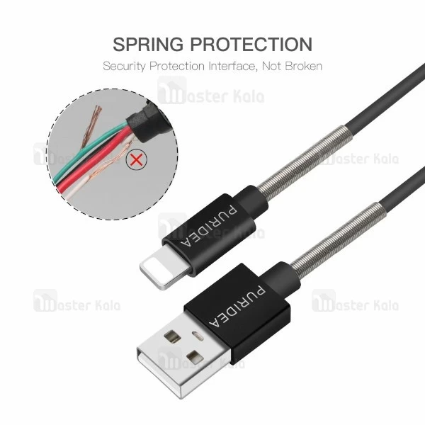 کابل لایتنینگ پوریدا Puridea L18 Premium Charge And Data توان 2.4 آمپر