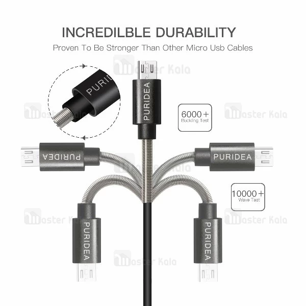 کابل Micro USB پوریدا Puridea L18 Premium Cable توان 2.4 آمپر