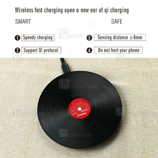 شارژر وایرلس 10 وات ریمکس Remax RP-W9 Vinyl Wireless Charger طرح گرامافون