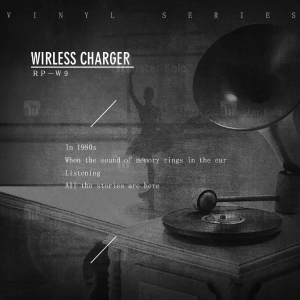 شارژر وایرلس 10 وات ریمکس Remax RP-W9 Vinyl Wireless Charger طرح گرامافون
