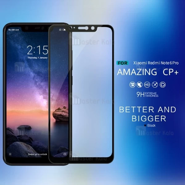محافظ صفحه نمایش شیشه ای تمام صفحه نیلکین Nillkin Amazing CP+ Xiaomi Redmi Note 6 Pro