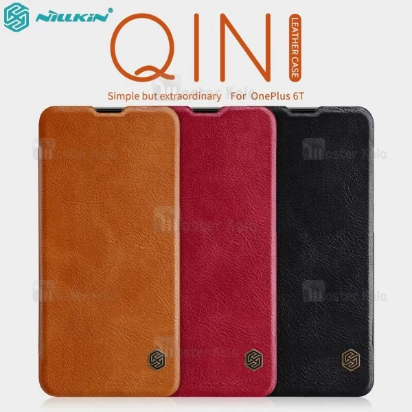 کیف چرمی نیلکین وان پلاس OnePlus 6T Nillkin Qin Leather Case
