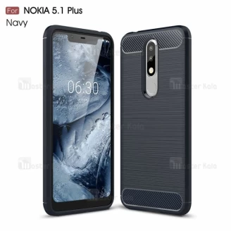 قاب محافظ ژله ای نوکیا Nokia 5.1 Plus / X5 Rugged Armor Fiber Carbon