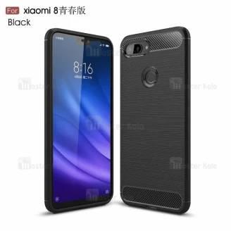 قاب محافظ ژله ای شیائومی Xiaomi Mi 8 Lite Rugged Armor Fiber Carbon
