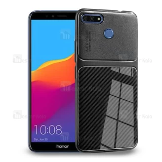 قاب ژله ای طرح چرم فیبر کربنی Huawei Y6 2018/Prime 2018/Honor 7A مدل Auto Focus