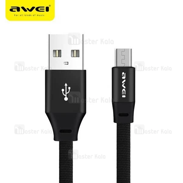 کابل شارژ میکرو یو اس بی اوی Awei CL-98 با توان 2 آمپر و طراحی کنفی