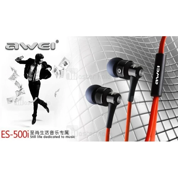 هندزفری سیمی AWEI ES-500i IN-Ear Headphones ساختار تو گوشی