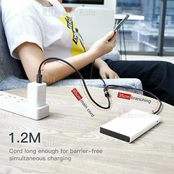 کابل سه سر بیسوس Baseus Data Faction قابلیت شارژ و انتقال دیتا هر سه سر