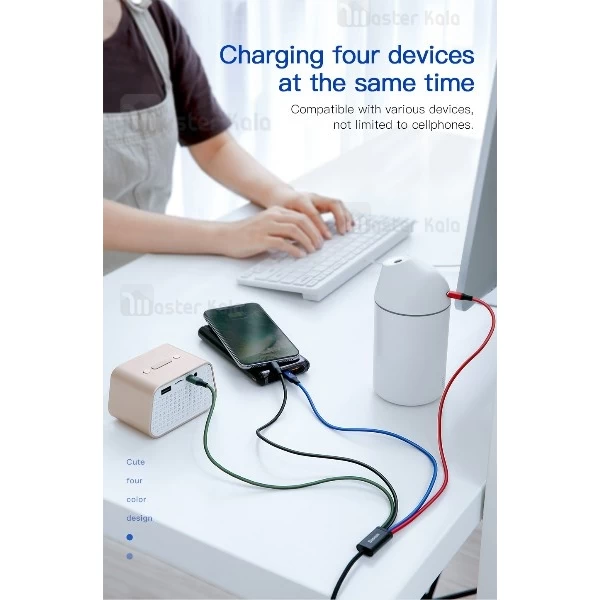 کابل شارژ چهار سر بیسوس Baseus Rapid 4 in 1 با توان 3.5 آمپر