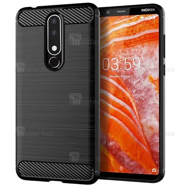 قاب فیبر کربنی Nokia 3.1 Plus / X3 Fiber Carbon Rugged Armor Case