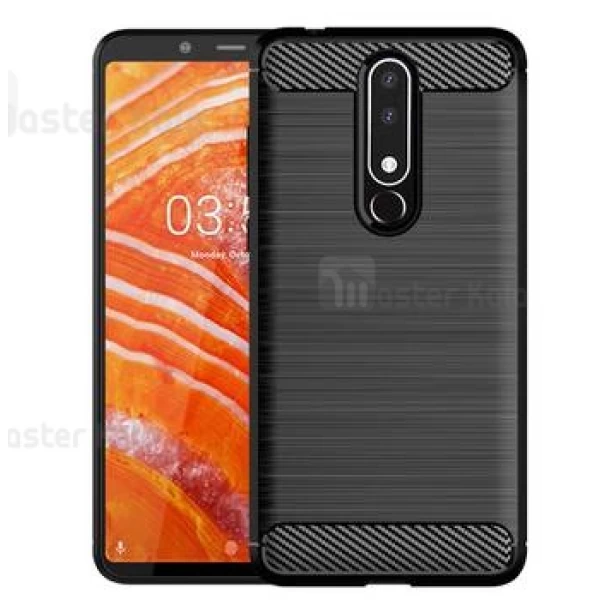 قاب فیبر کربنی Nokia 3.1 Plus / X3 Fiber Carbon Rugged Armor Case
