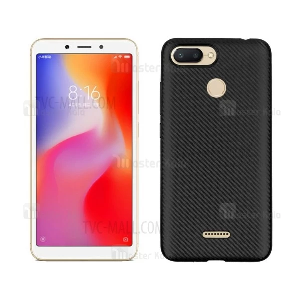 قاب فیبر کربنی Xiaomi Redmi 6 Haimen Fiber Carbon Texture